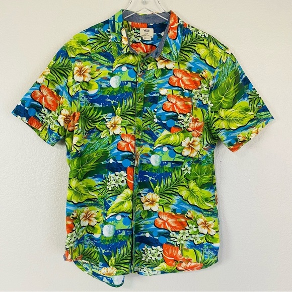 Vans Hawaiian Short Sleeve Button Up Shirt Size L - Picture 1 of 5